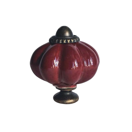 Dark Red Pumpkin Knob