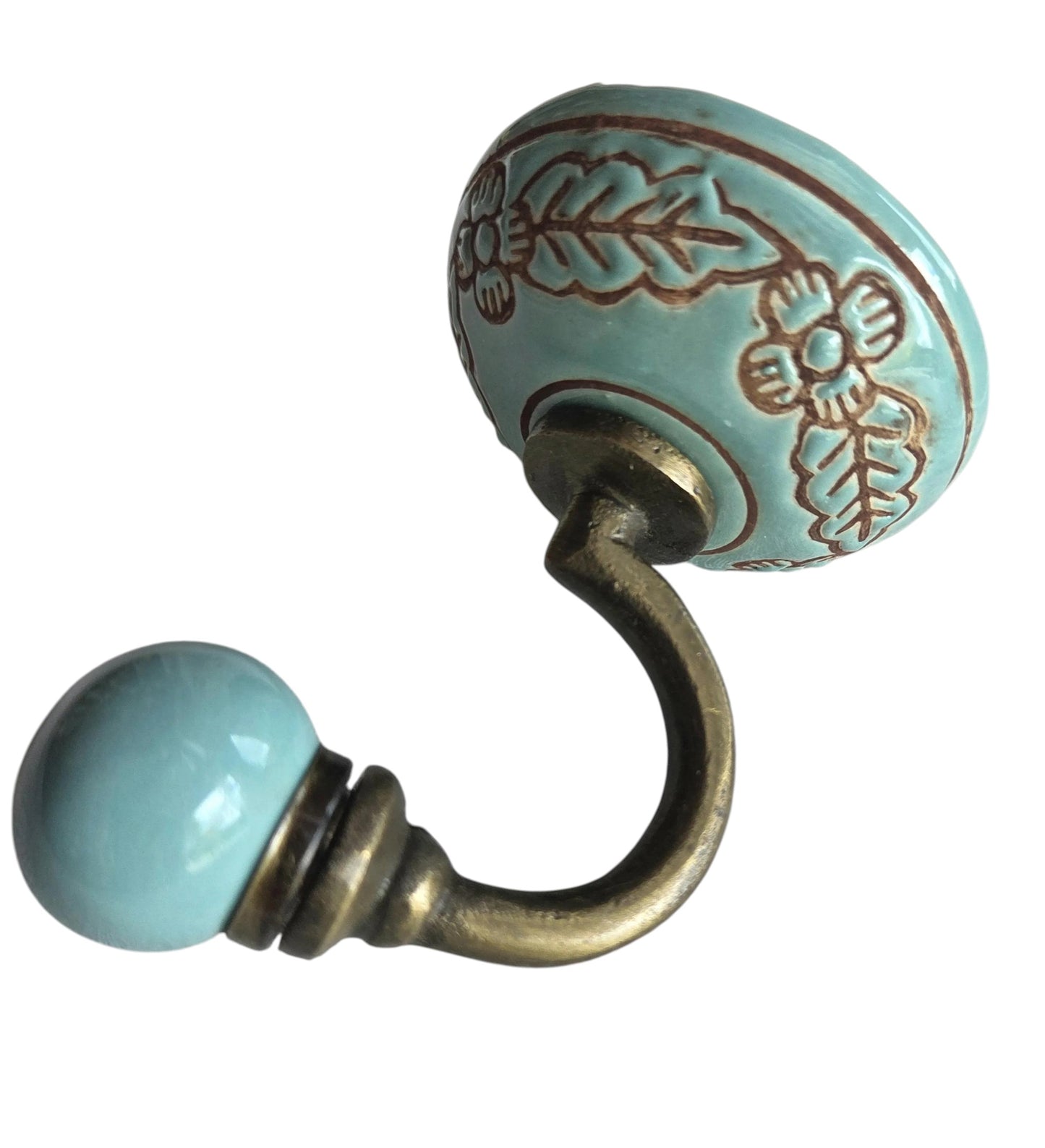 Flower Design Wall Hook - Turquoise
