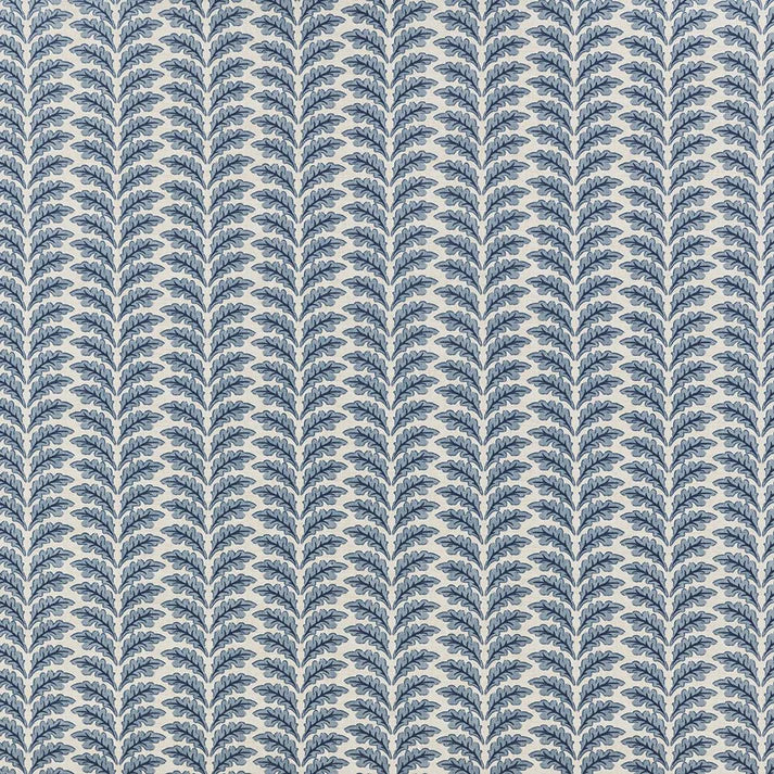 Throw Cushion with Flange Edge - Blue Leaf Print - Woodcote (Delf) by ILIV Fabric