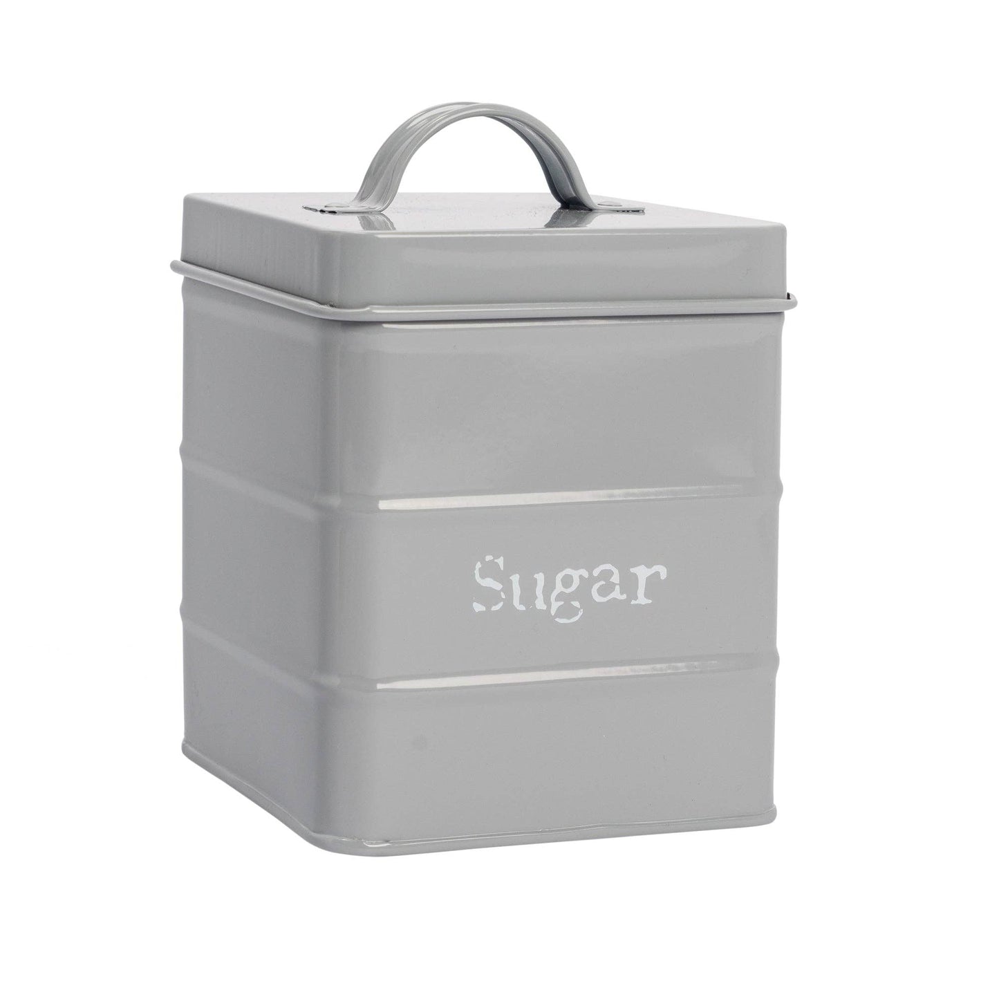 Grey Metal Sugar Canister